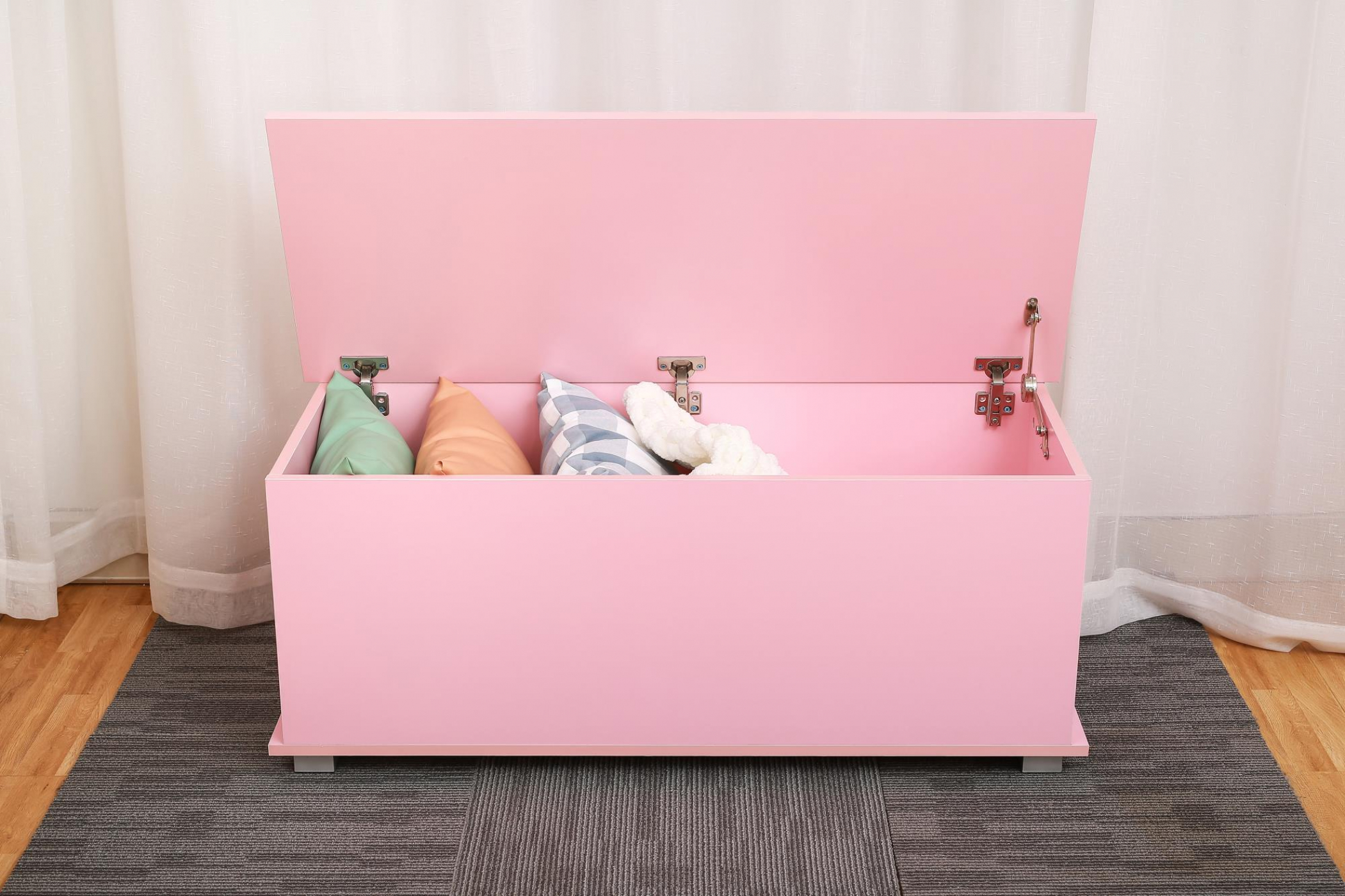 Opbergkist - speelgoedkist - dekenkist - 100 cm breed - roze - alternatieve afbeelding