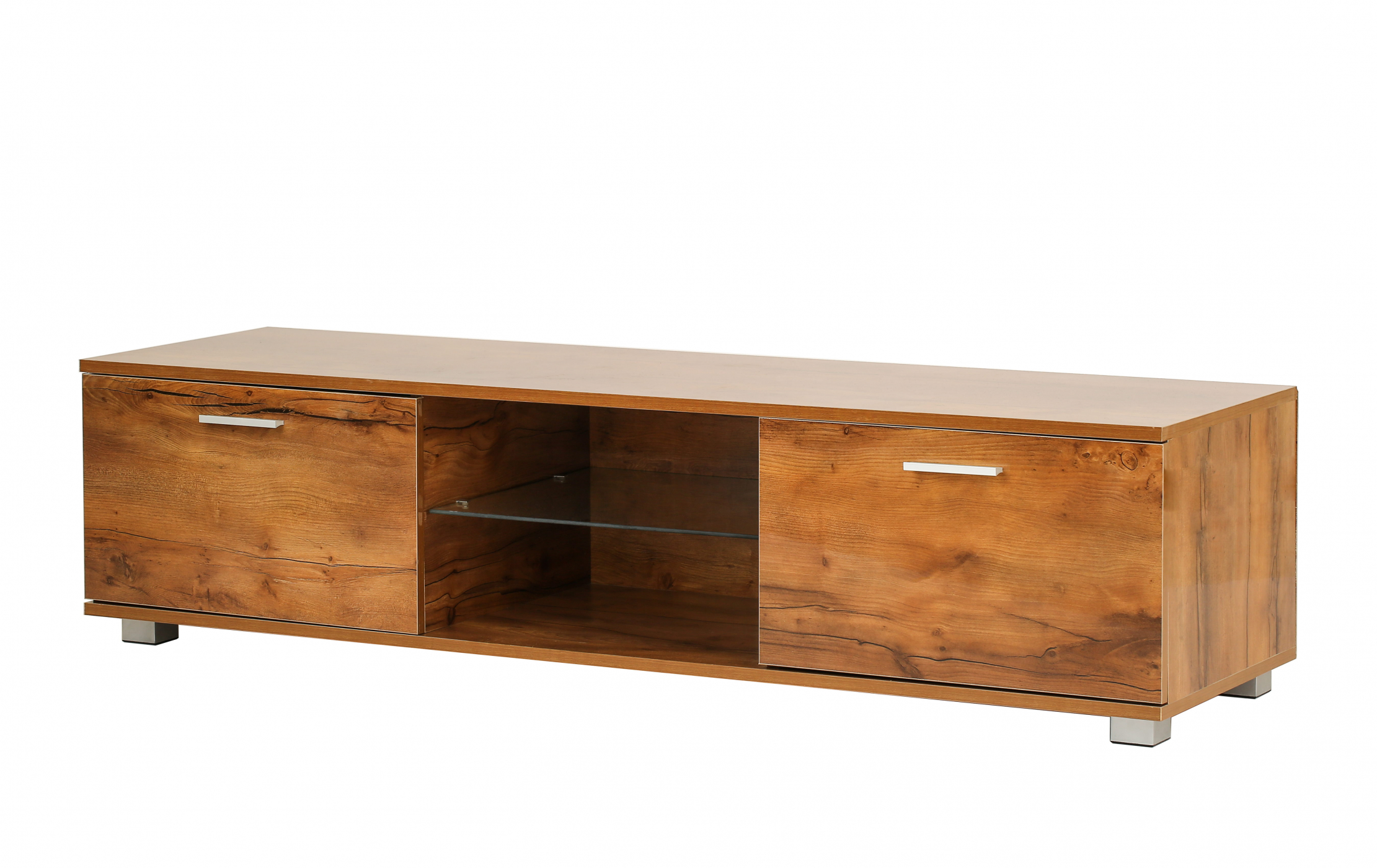 TV meubel - dressoir - led verlichting - 140 cm breed - bruin houtstructuur - VDD Stage TV meubel - dressoir - led verlichting - 140 cm breed - bruin houtstructuur - VDD Stage