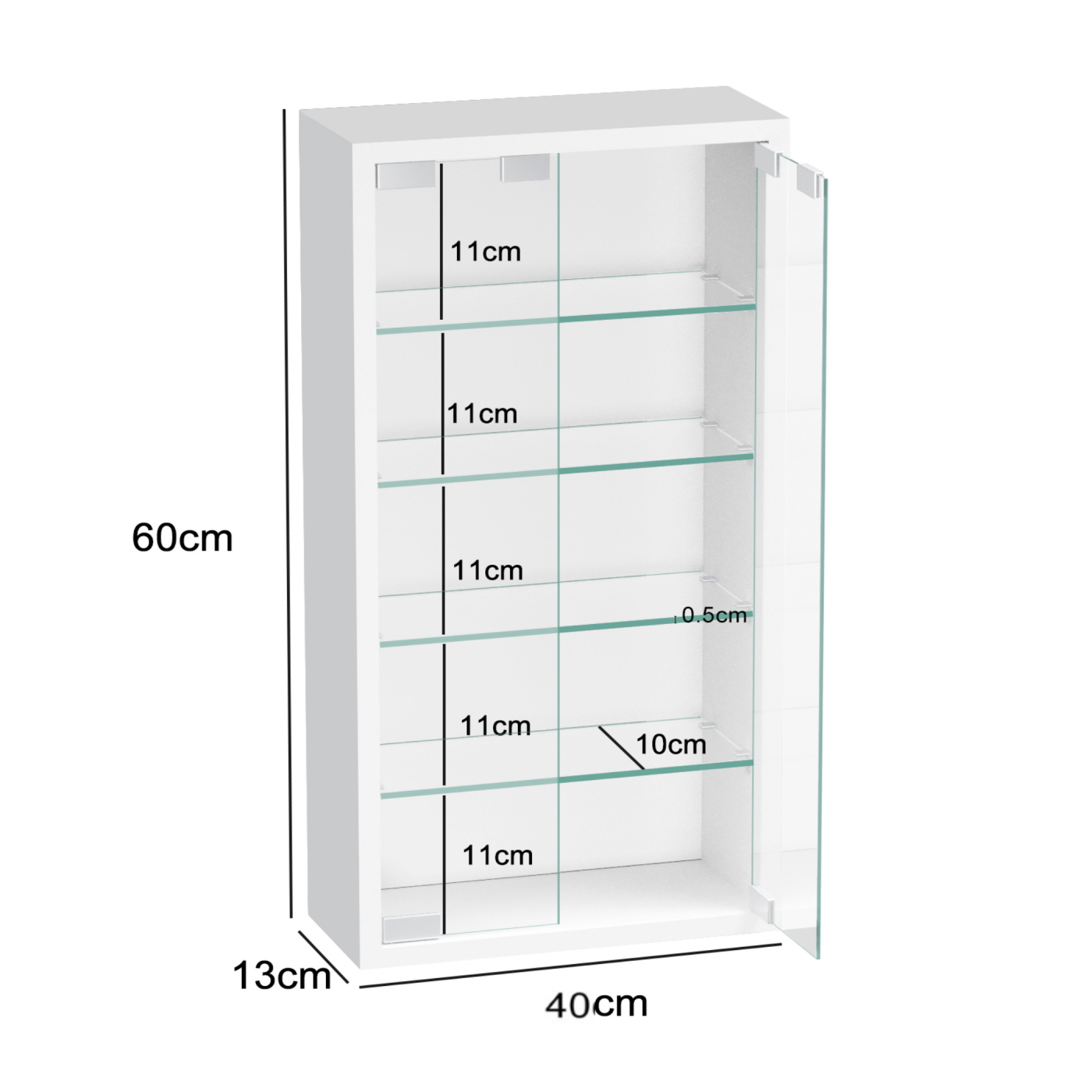 VDD Vitrinekast - Wandvitrine - Staande Hangende Showcase - Houten Glazen Vitrinekast - Wit - 40x60x12 cm - VDD Stage VDD Vitrinekast - Wandvitrine - Staande Hangende Showcase - Houten Glazen Vitrinekast - Wit - 40x60x12 cm - VDD Stage