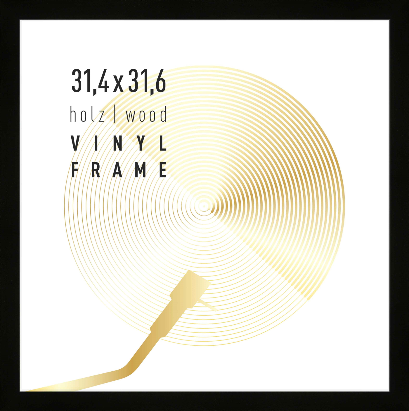 Vinyl lp platen wissellijst - frame lijst voor inlijsten LP vinyl elpee platen - hout - zwart - 3 stuks - alternatieve afbeelding