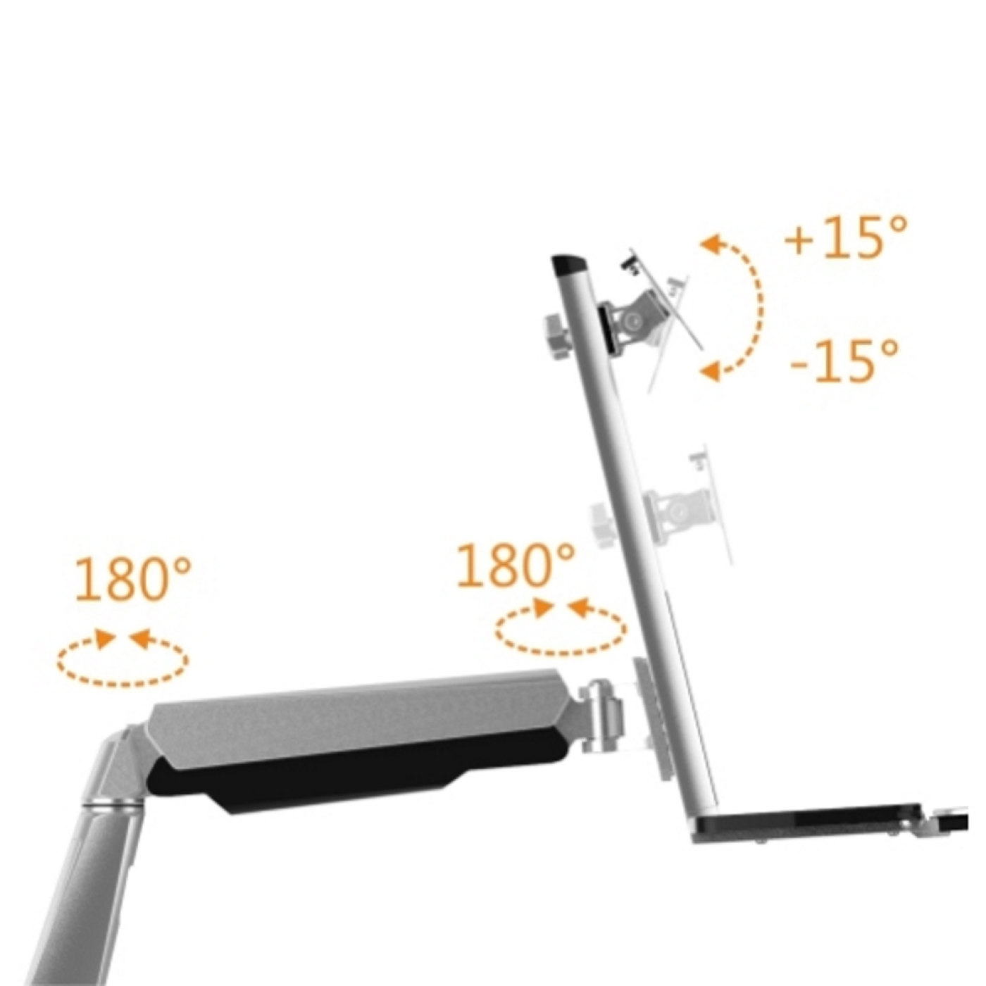 Zit sta werkplek - monitorbeugel met toetsenbord lade - werkstation - VDD Stage Zit sta werkplek - monitorbeugel met toetsenbord lade - werkstation - VDD Stage