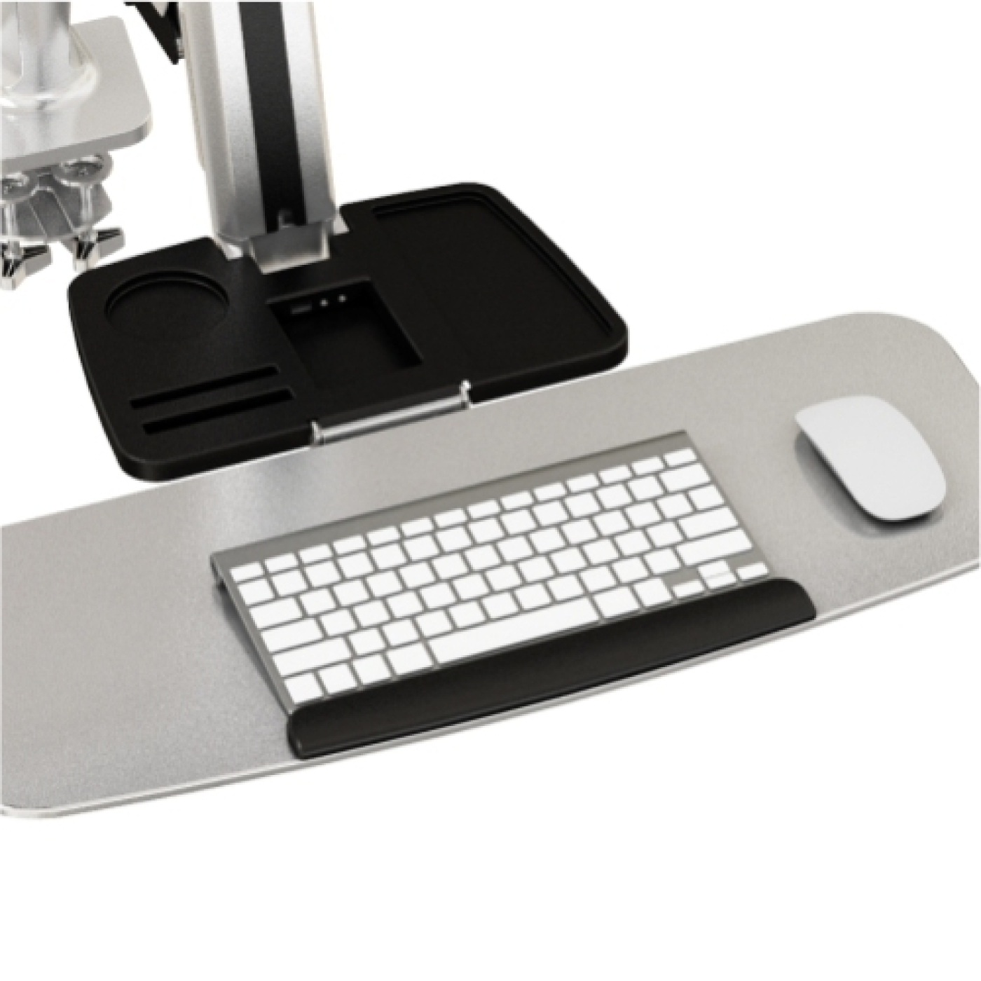 Zit sta werkplek - monitorbeugel met toetsenbord lade - werkstation - VDD Stage Zit sta werkplek - monitorbeugel met toetsenbord lade - werkstation - VDD Stage