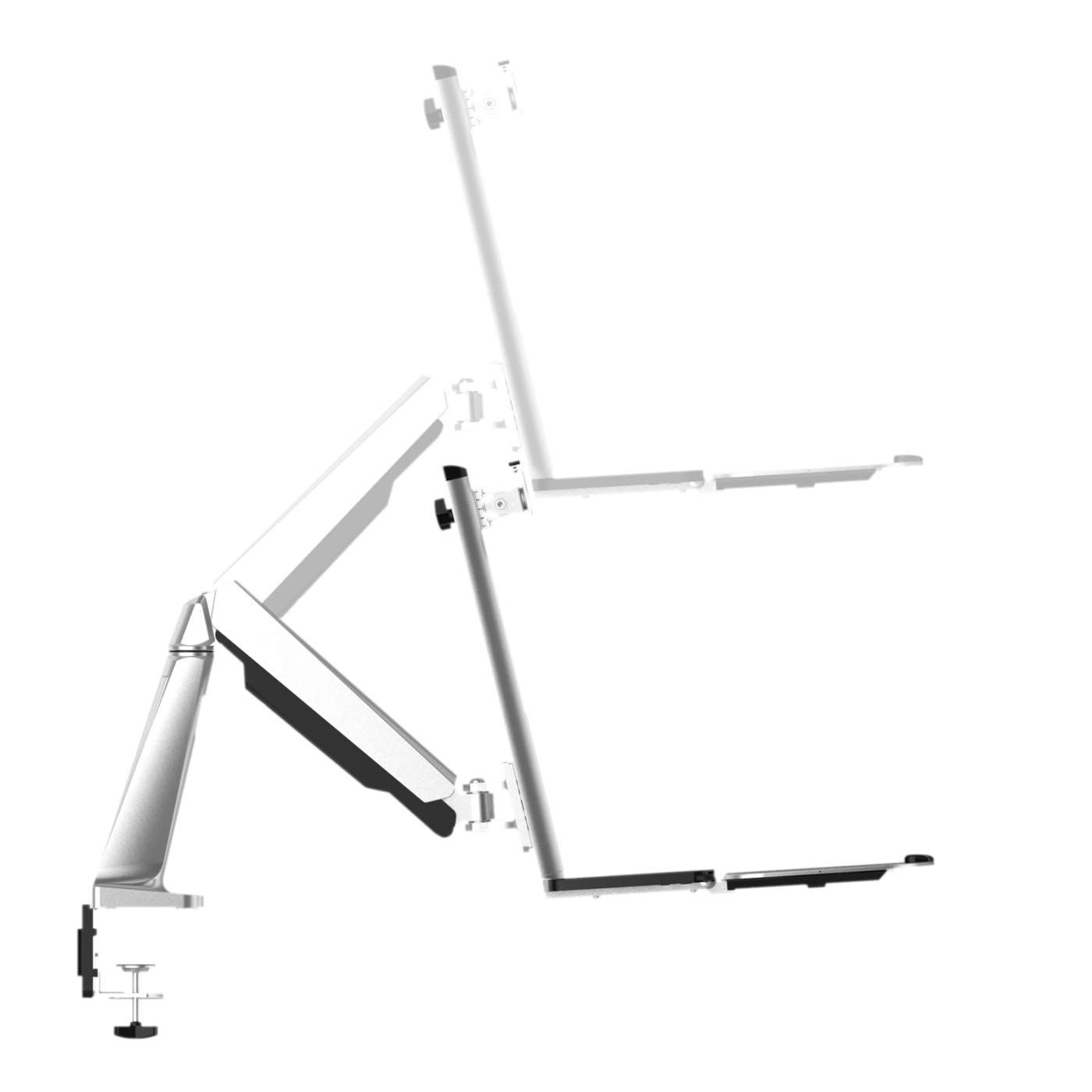 Zit sta werkplek - monitorbeugel met toetsenbord lade - werkstation - VDD Stage Zit sta werkplek - monitorbeugel met toetsenbord lade - werkstation - VDD Stage