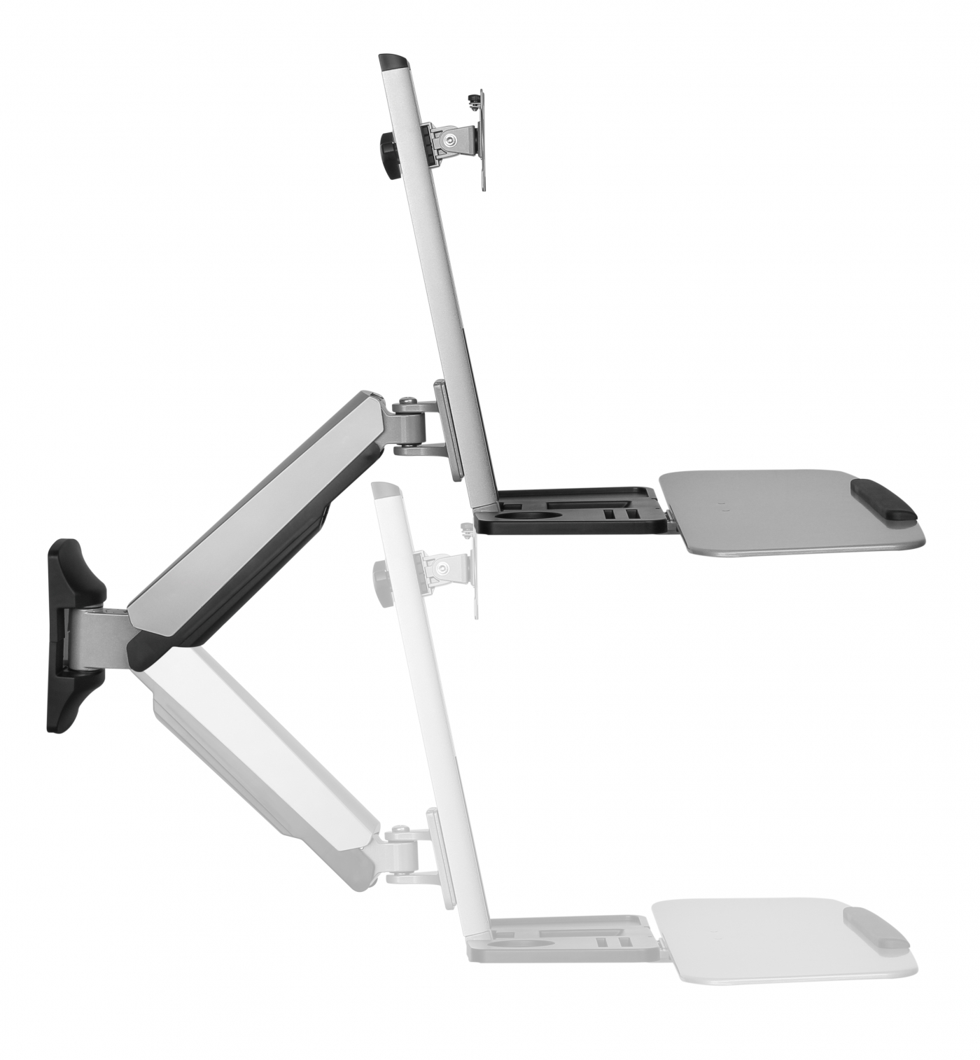 Zit sta bureau werkplek wandmontage - monitorbeugel toetsenbord desktop houder - VDD Stage Zit sta bureau werkplek wandmontage - monitorbeugel toetsenbord desktop houder - VDD Stage