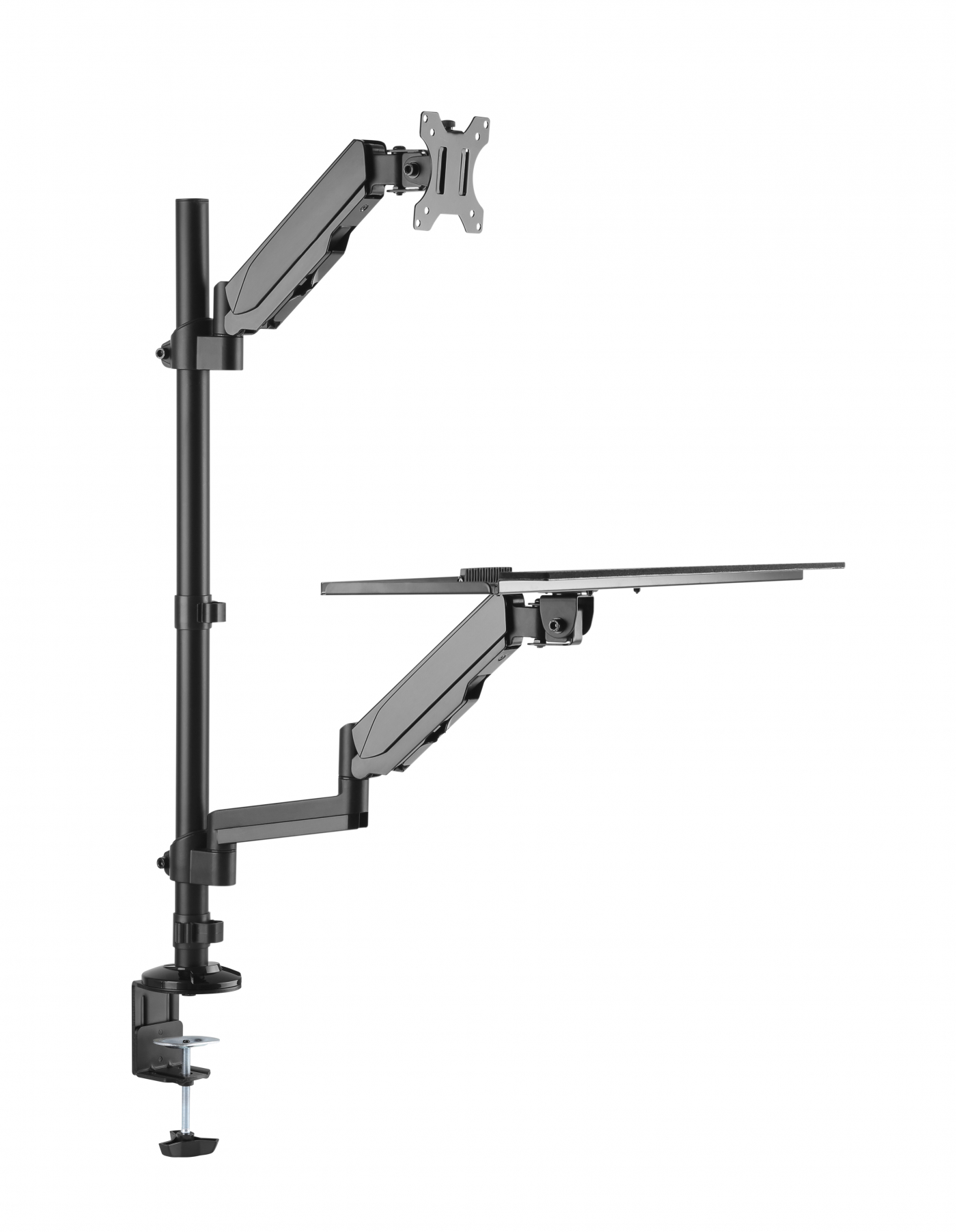 Zit sta werkplek - monitorbeugel toetsenbord bureausteun - werkstation computer - VDD Stage Zit sta werkplek - monitorbeugel toetsenbord bureausteun - werkstation computer - VDD Stage