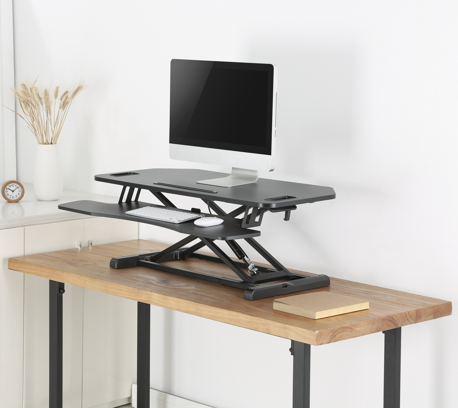 Bureau verhoger zit sta werkplek - ergonomisch hoogte verstelbaar bureau - 95 cm breed - alternatieve afbeelding