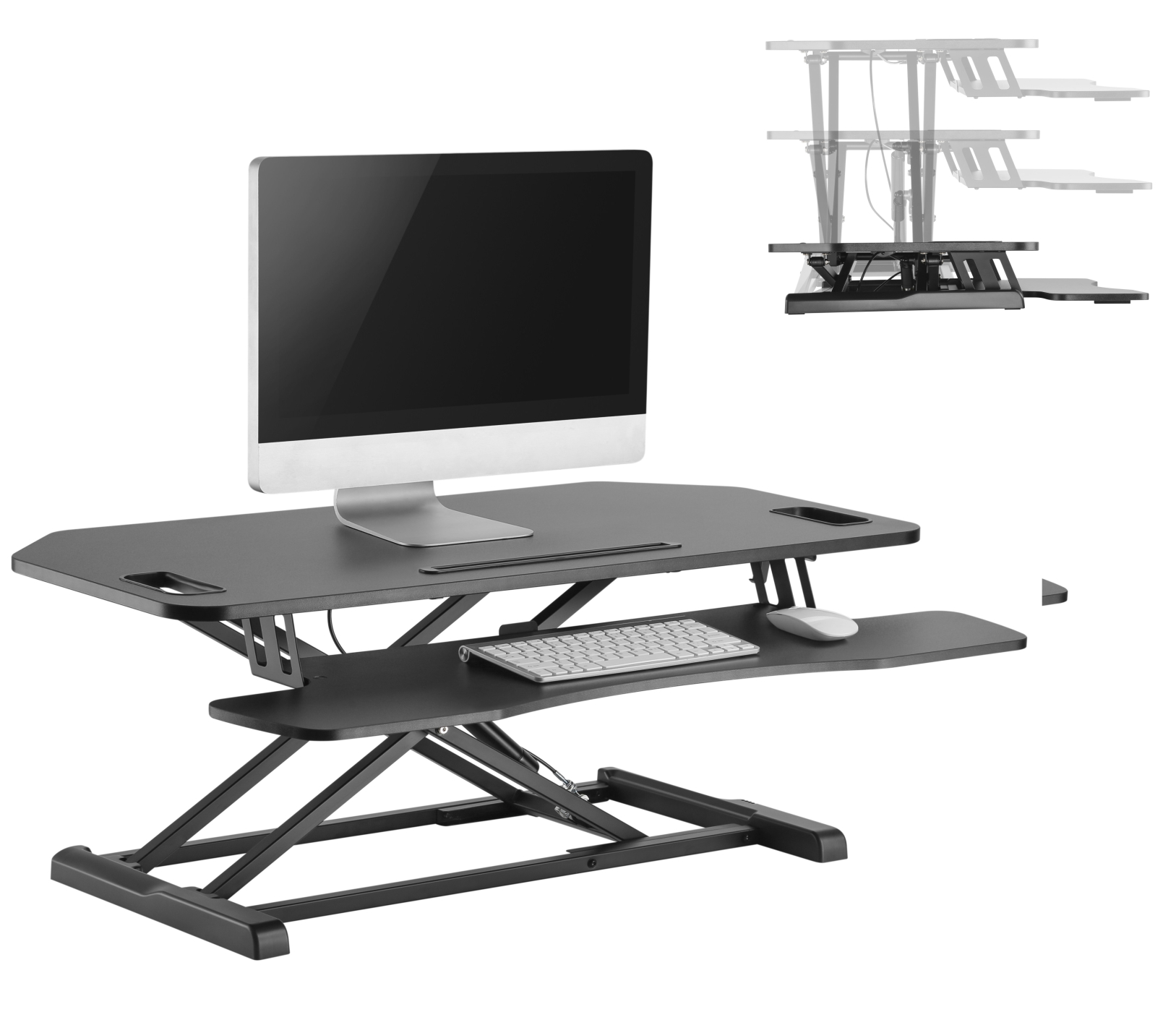 Bureau verhoger zit sta werkplek - ergonomisch hoogte verstelbaar bureau - 95 cm breed - VDD Stage Bureau verhoger zit sta werkplek - ergonomisch hoogte verstelbaar bureau - 95 cm breed - VDD Stage