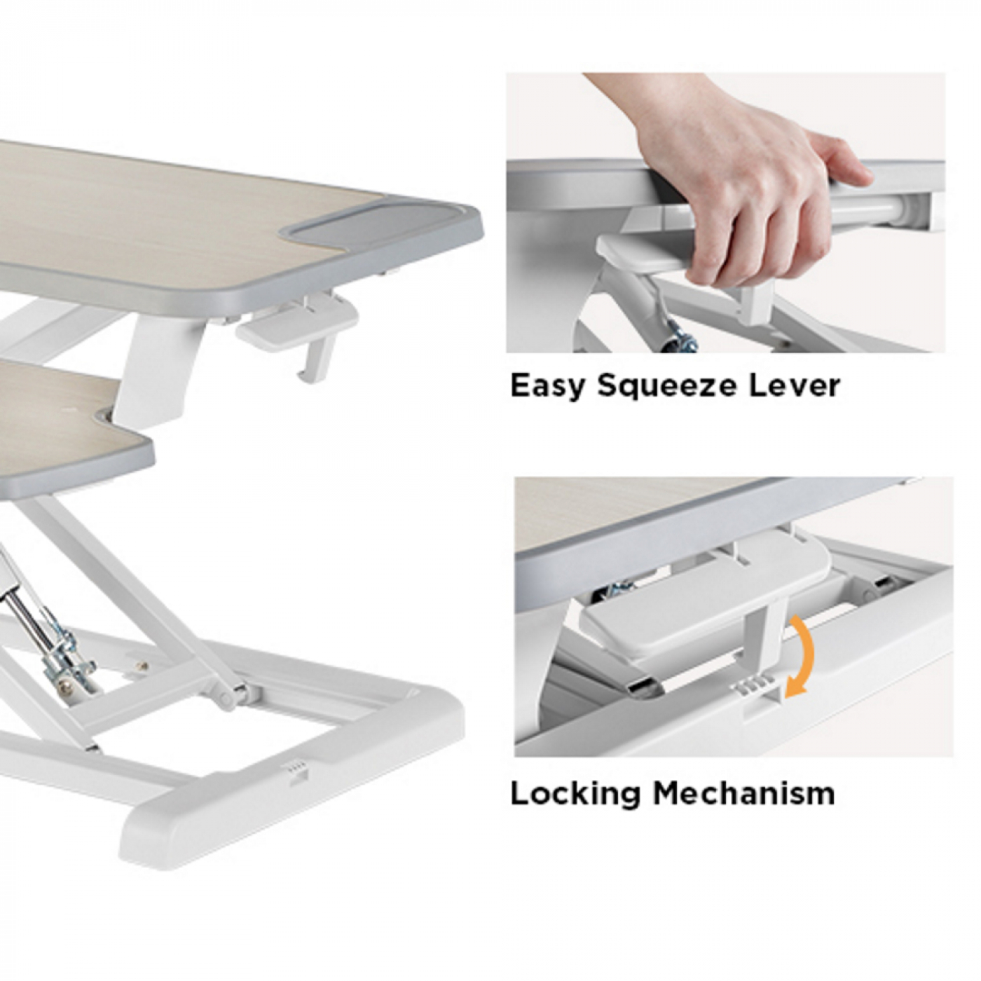 Bureau verhoger zit sta werkplek - ergonomisch verstelbaar bureau - 80 cm breed - alternatieve afbeelding