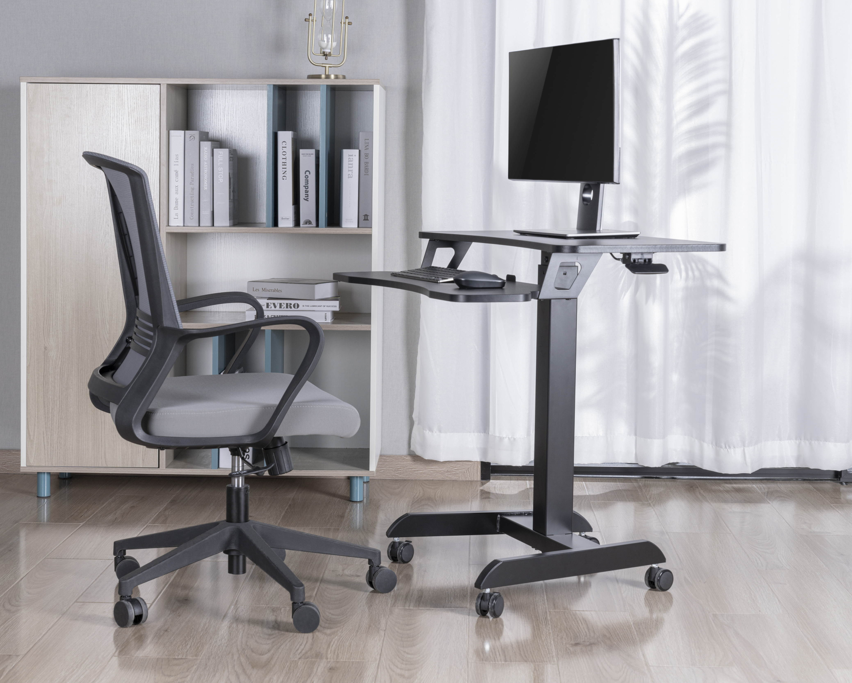Bureau zit sta laptoptafel - verrijdbaar - hoogte verstelbaar - alternatieve afbeelding