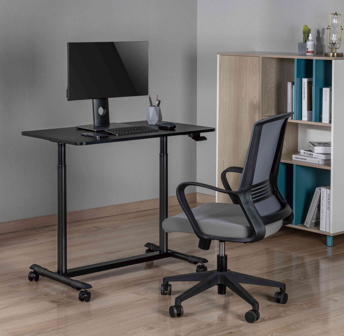 Bureau zit sta verrijdbaar - laptoptafel - in hoogte verstelbaar - alternatieve afbeelding
