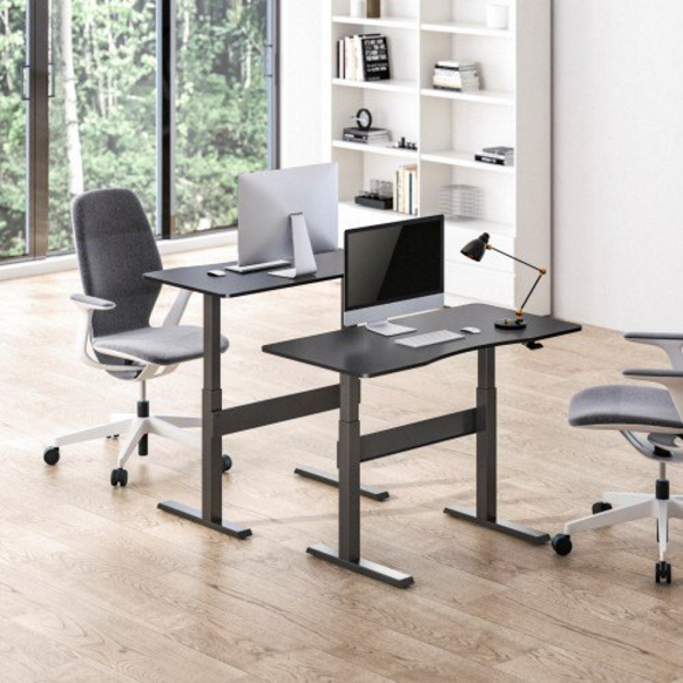 Bureau zit sta - laptop computertafel - in hoogte verstelbaar - 120 x 67.5 cm - alternatieve afbeelding