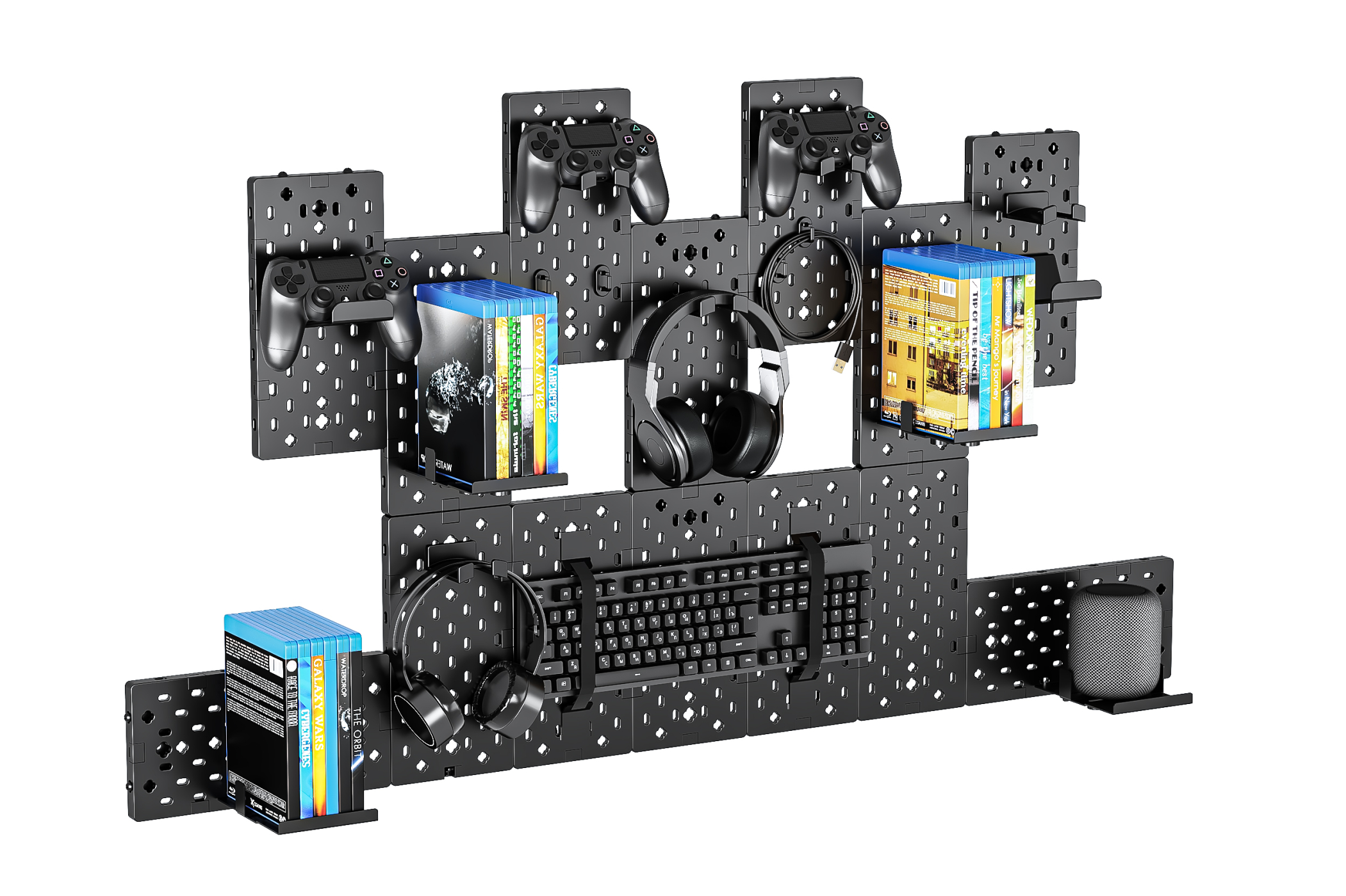 Game accessoires modulair opbergsysteem voor controller console games en headset