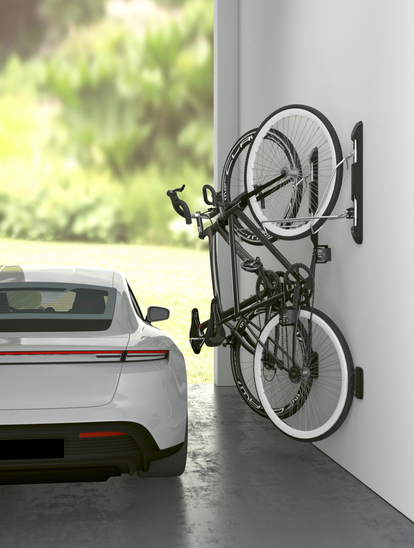 Fietsbeugel wandmontage - fiets ophangsysteem - ruimtebesparend - tot 2.1 inch banddikte - alternatieve afbeelding