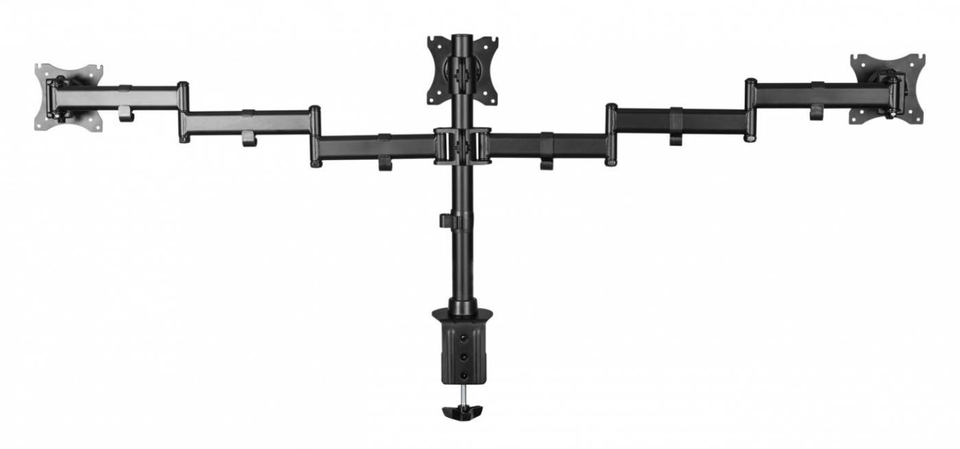 Monitorbeugel 3 beelschermen - monitorarm - tot 27 inch schermen - draaibaar kantelbaar roteerbaar - VDD Stage Monitorbeugel 3 beelschermen - monitorarm - tot 27 inch schermen - draaibaar kantelbaar roteerbaar - VDD Stage