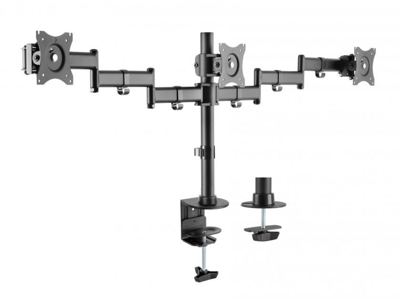 Monitorbeugel 3 beelschermen - monitorarm - tot 27 inch schermen - draaibaar kantelbaar roteerbaar - VDD Stage Monitorbeugel 3 beelschermen - monitorarm - tot 27 inch schermen - draaibaar kantelbaar roteerbaar - VDD Stage