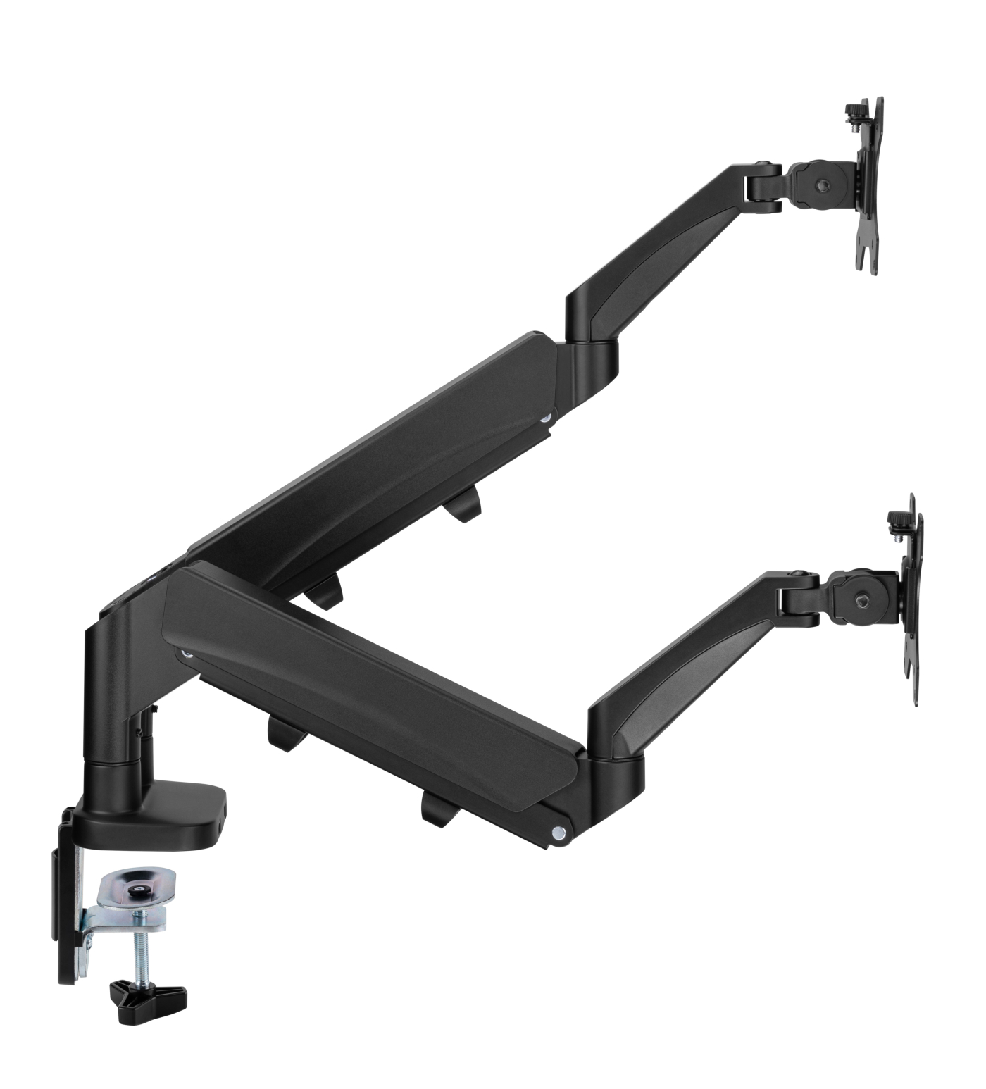 Monitorbeugel 2 beeldschermen gasveer - monitorarm - usb 3.0 en type c - draaibaar kantelbaar roteerbaar - VDD Stage Monitorbeugel 2 beeldschermen gasveer - monitorarm - usb 3.0 en type c - draaibaar kantelbaar roteerbaar - VDD Stage