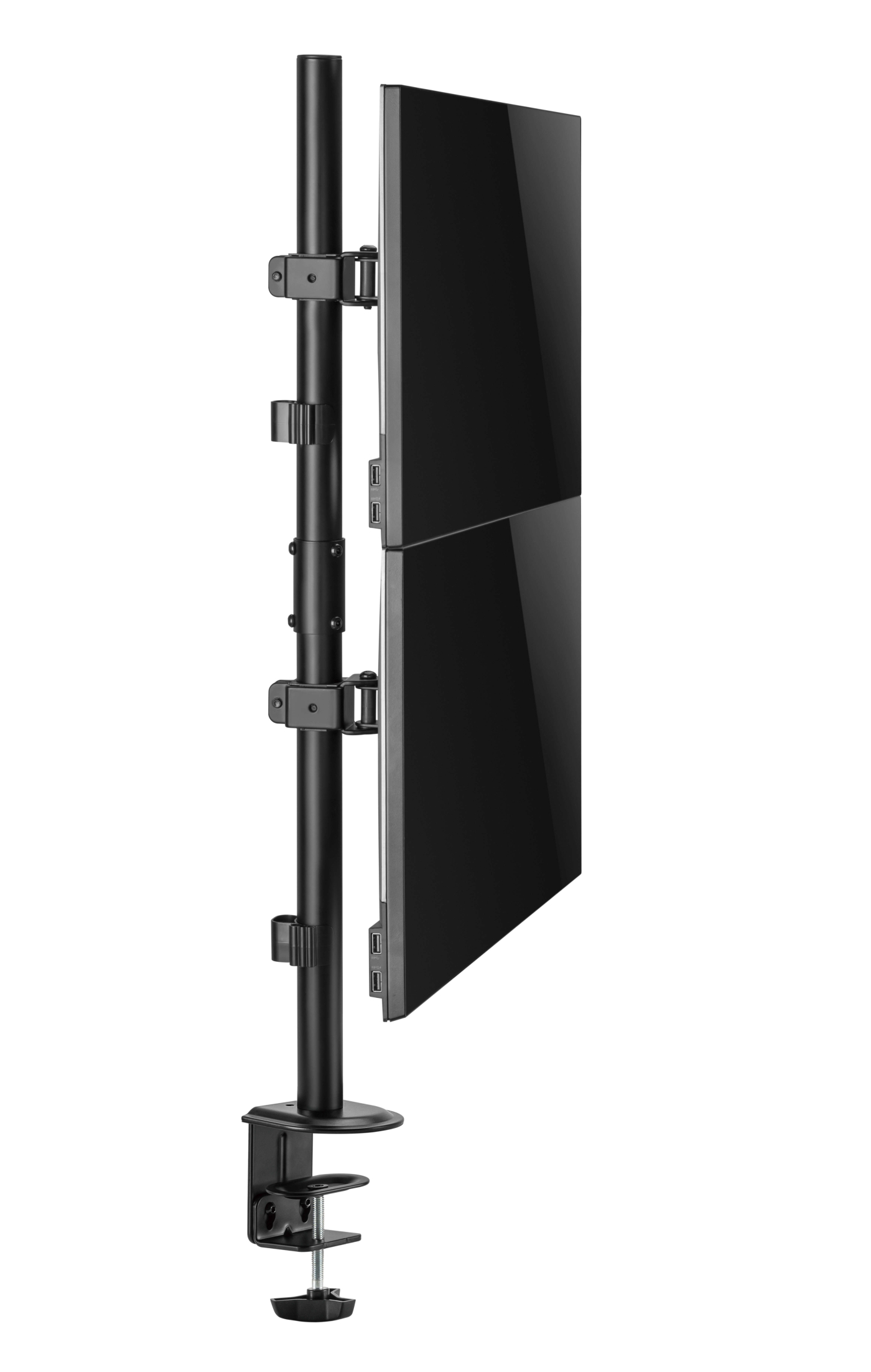 Monitorbeugel 2 beelschermen boven elkaar - monitorarm 2 schermen - VDD Stage Monitorbeugel 2 beelschermen boven elkaar - monitorarm 2 schermen - VDD Stage