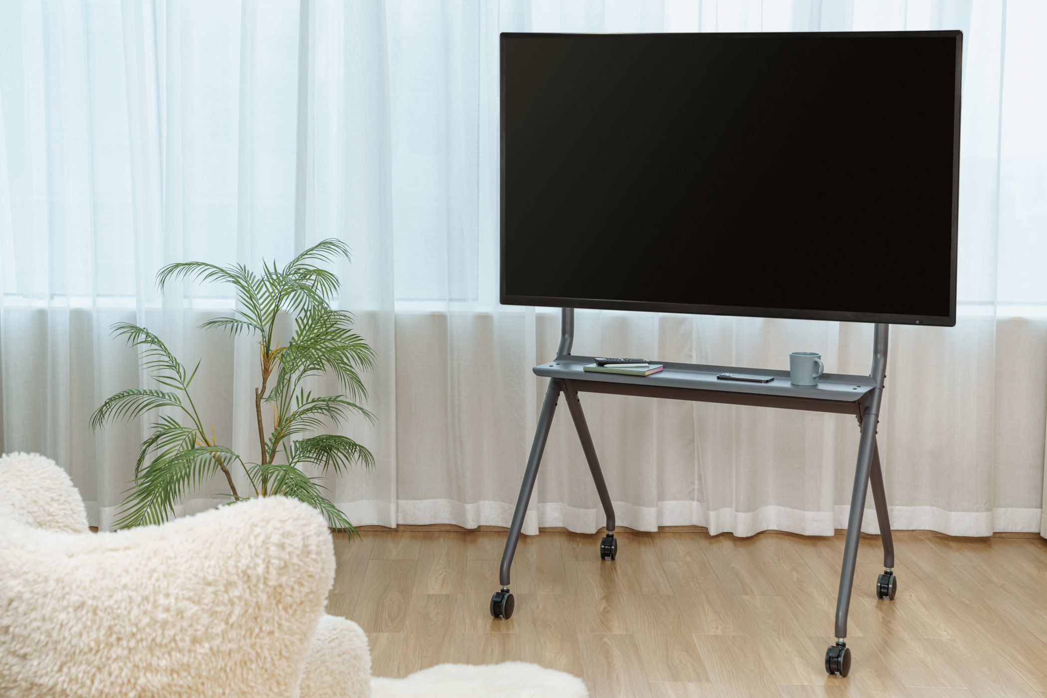 Tv standaard statief verrijdbaar - tot 86 inch tv scherm - 120 kg belastbaar