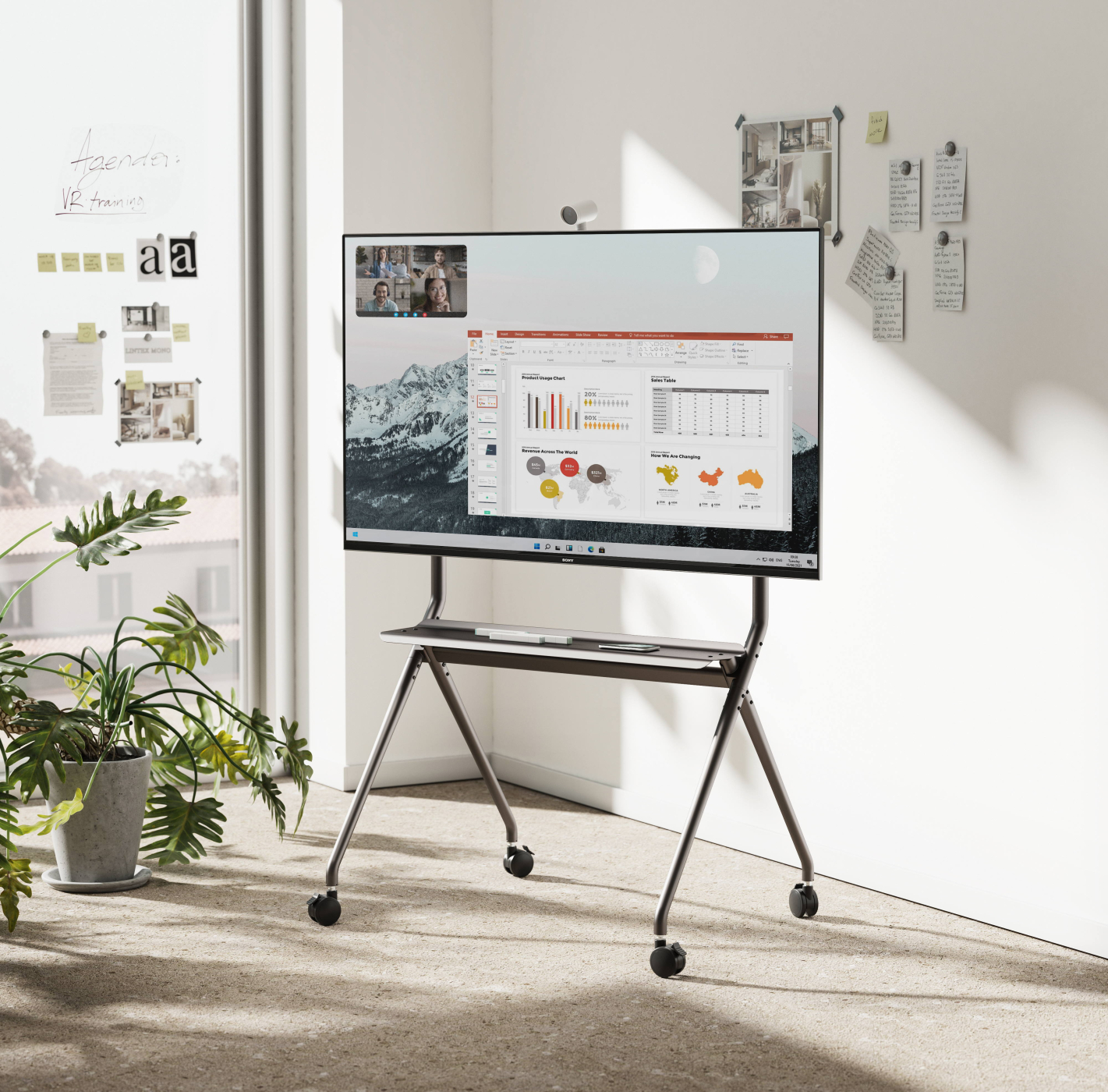Tv standaard statief verrijdbaar - tot 86 inch tv scherm - 120 kg belastbaar - alternatieve afbeelding