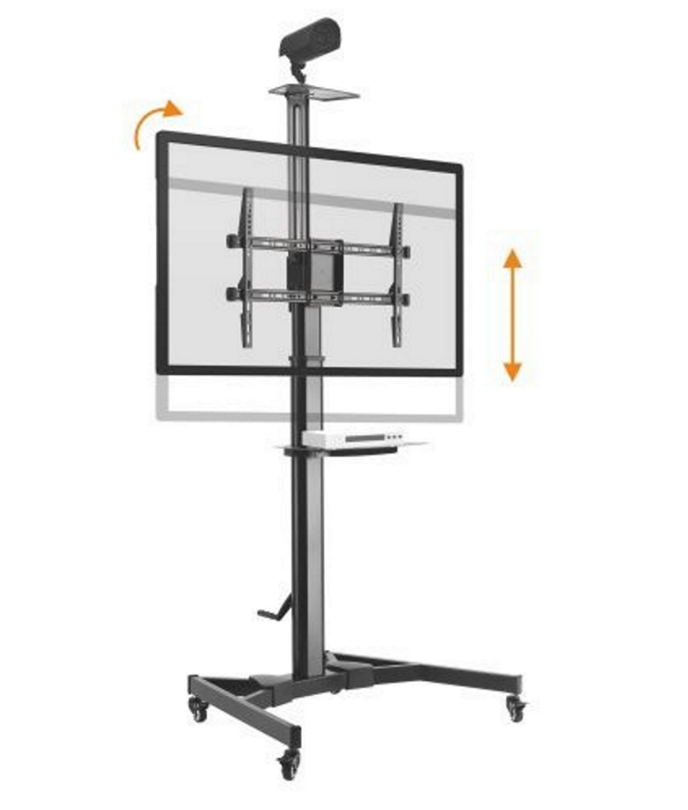 TV standaard statief premium - verrijdbaar - hoogte verstelbaar - scherm draaibaar kantelbaar - alternatieve afbeelding