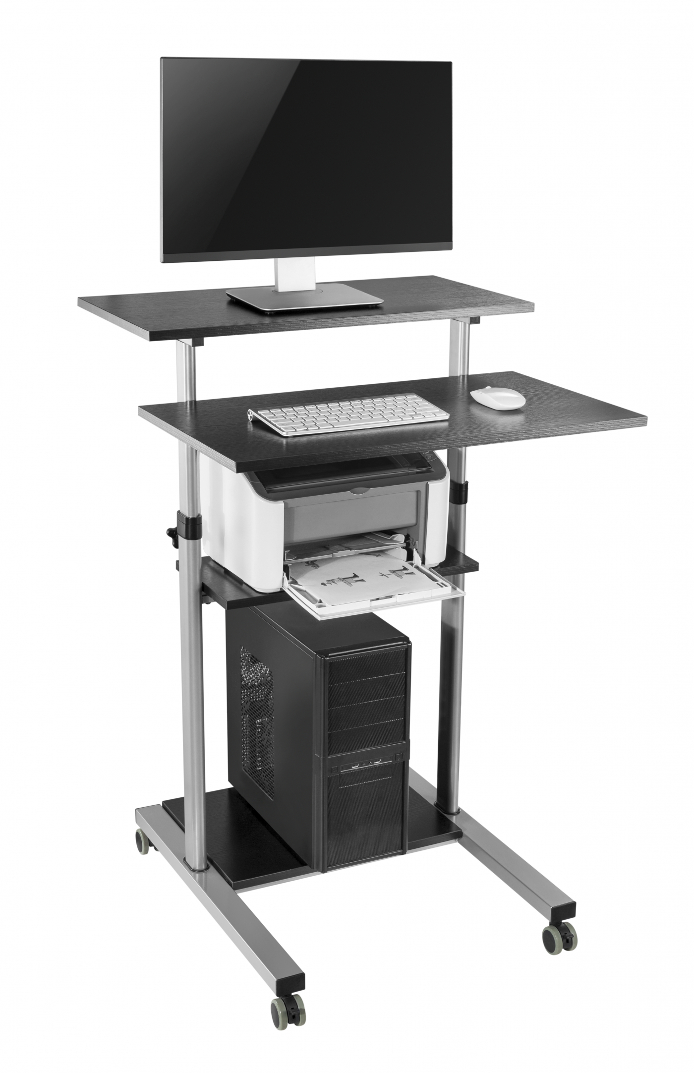 Bureau zit sta laptop tafel werkstation -  lessenaar lectern - verrijdbaar - hoogte verstelbaar - alternatieve afbeelding