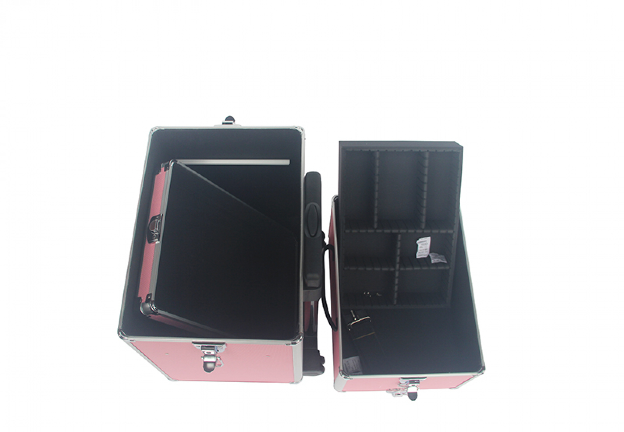 Kapperskoffer trolley - visagie make up nagel koffer - schminkkoffer - beauty case - roze - VDD Stage Kapperskoffer trolley - visagie make up nagel koffer - schminkkoffer - beauty case - roze - VDD Stage