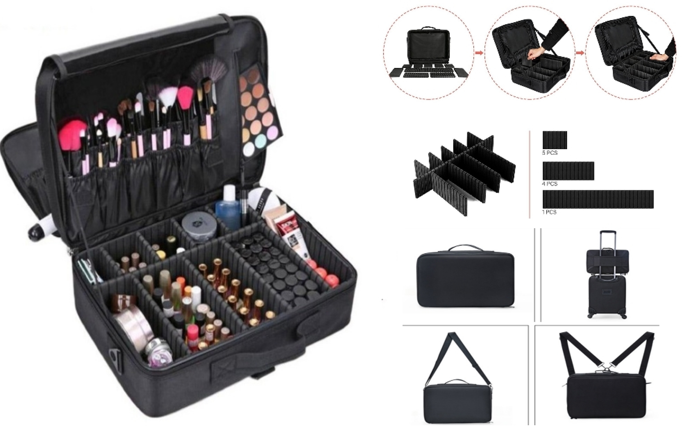Visagie kappers koffer - Make up cosmetica tas  - beauty case -  standaard 35 x 24 x 12 cm