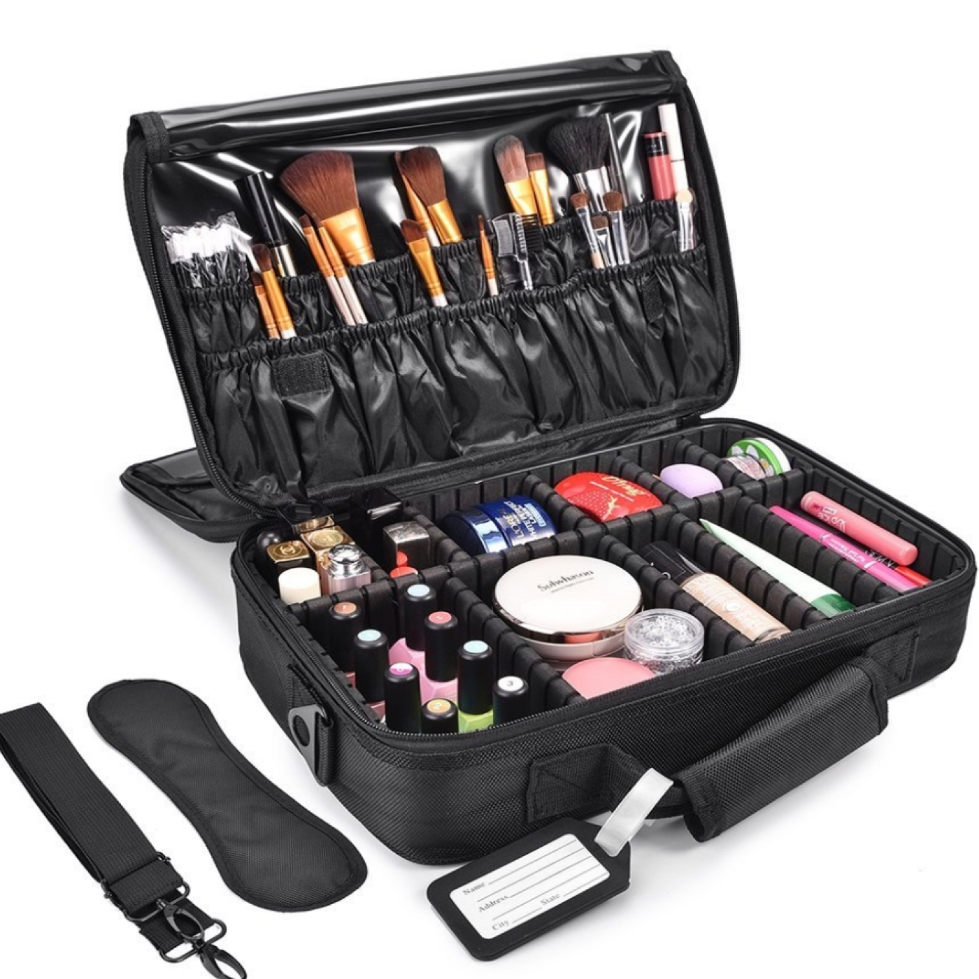 Visagie kappers koffer - Make up cosmetica tas  - beauty case -  standaard 35 x 24 x 12 cm - alternatieve afbeelding