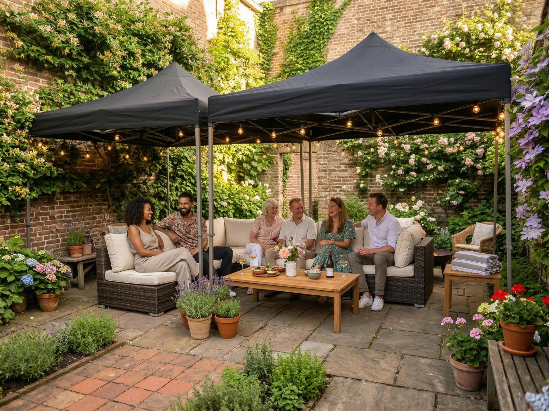VDD Opvouwbare Partytent - Zwart - Met Draagtas - alternatieve afbeelding