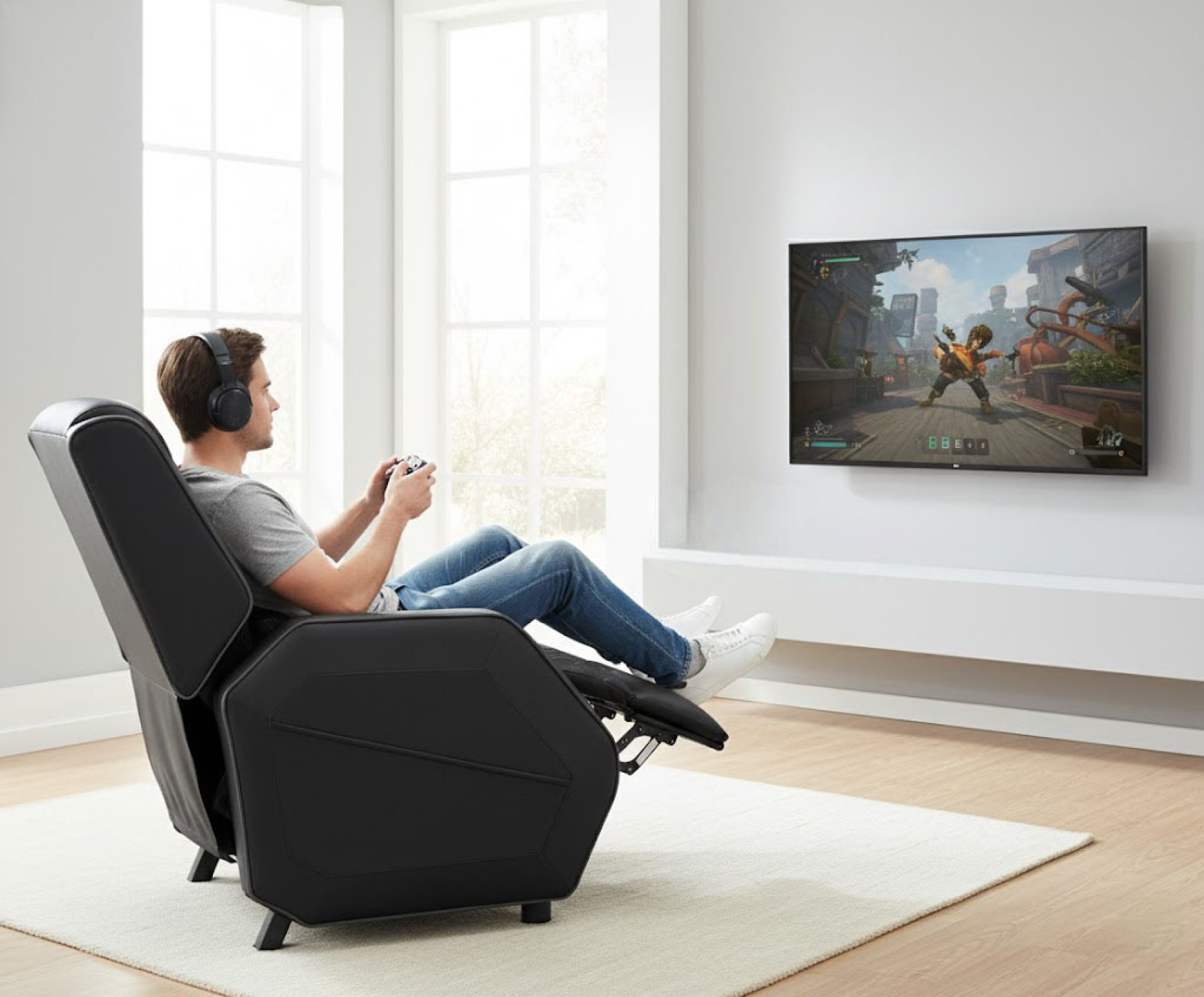 VDD - Gamestoel - Game stoel - Gamestoel met voetsteun - Gamestoel zwart - VDD Stage VDD - Gamestoel - Game stoel - Gamestoel met voetsteun - Gamestoel zwart - VDD Stage