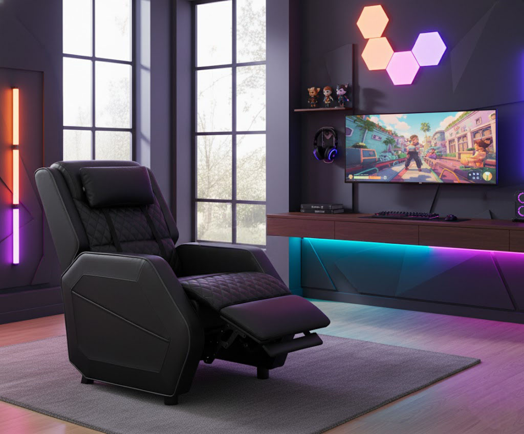VDD - Gamestoel - Game stoel - Gamestoel met voetsteun - Gamestoel zwart - VDD Stage VDD - Gamestoel - Game stoel - Gamestoel met voetsteun - Gamestoel zwart - VDD Stage